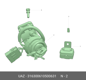 Замок зажигания УАЗ-3163 (13-) с личинкой двери комплект (ОАО УАЗ) 316300610500631 UAZ UAZ