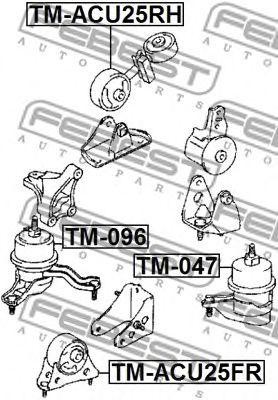 подушка ДВС передняя!\ Toyota Kluger L/V ACU25/MCU25 4WD 00-07 TM-ACU25FR FEBEST