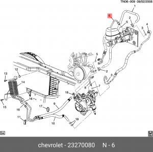 Шланг CADILLAC Escalade HUMMER H2 гидроусилителя (высокого давления) OE 23270080 GENERAL MOTORS