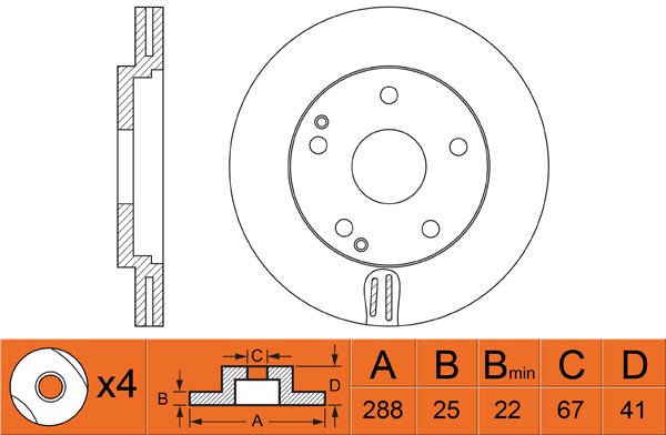 Диск тормозной MERCEDES C (W202),E (W210) передний (1шт.) NIBK RN1361 NIBK
