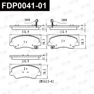 FDP0041-01 колодки дисковые передние! с антискрип.пластинами\ Hyundai Solaris/Ac FDP0041-01 FAP