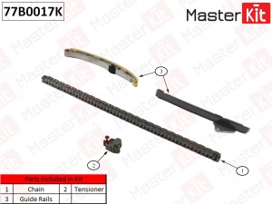 Комплект цепи ГРМ TOYOTA AURIS/COROLLA/YARIS 1ND-TV 12- 77B0017K 77B0017K MASTER KIT