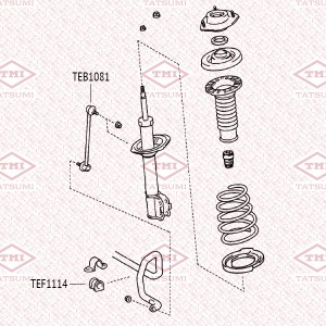 Тяга стабилизатора передняя L/R TOYOTA Camry/Previa 00- TEB1081 TEB1081 TATSUMI