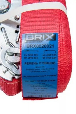 ремень стяжной! 10м 5т c храповиком и крюками BRX0020021 BRIX