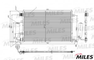 Радиатор кондиционера (паяный) NISSAN QASHQAI (07-13) 1.6/2.0 ACCB026 ACCB026 MILES