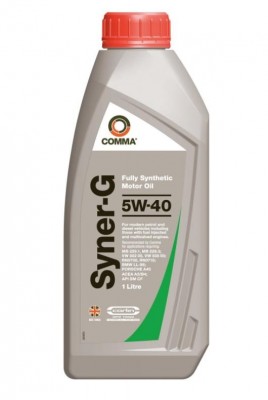 COMMA 5W40 SYNER-G (1L) масло мот.! син ACEA A3/B4,API SN/CF, MB 229.1(3),VW 502 SYN1L COMMA