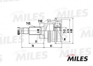ШРУС наружный SUZUKI BALENO 1.6 95-02 (с ABS) (GKN 303739) GA20429 GA20429 MILES