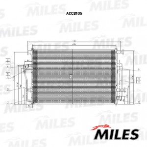 Радиатор кондиционера (паяный) MERCEDES BENZ SPRINTER / VW CRAFTER M/T 06- ACCB1 ACCB105 MILES