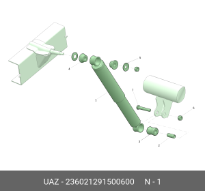 Амортизатор УАЗ Профи (4х2) задний газомасляный (ОАО УАЗ) 236021291500600 UAZ UAZ