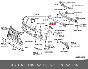 КРОНШТЕЙН БАМПЕРА  52116-60260 52116-60260 TOYOTA