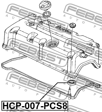 Прокладка HONDA Accord (03-),Civic (06-),CR-V (07-) свечного колодца FEBEST HCP-007-PCS8 FEBEST