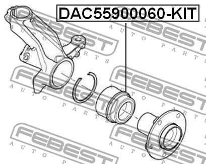 Подшипник ступицы передний CITROEN JUMPER II/ RELAY II (244) 1994-2006 DAC559000 DAC55900060-KIT FEBEST