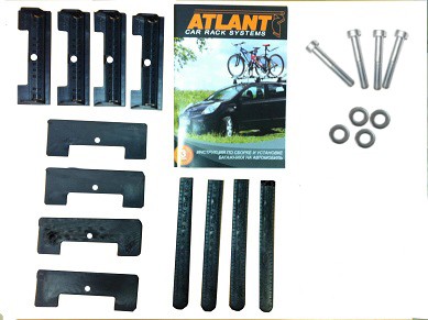 к-кт адаптеров багажника! 4 шт., тип опоры E штатные места, длина дуги 1100 мм\  7011 ATLANT