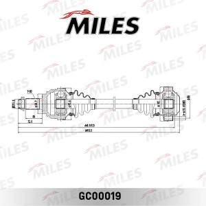 Привод в сборе BMW E53 3.0 00- зад. лев/прав (GKN 304498) GC00019 GC00019 MILES