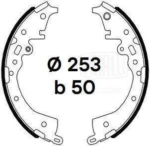 Колодки торм. Toyota Hilux (15-) барабан. 253x50 (GF 4538) GF 4538 TRIALLI