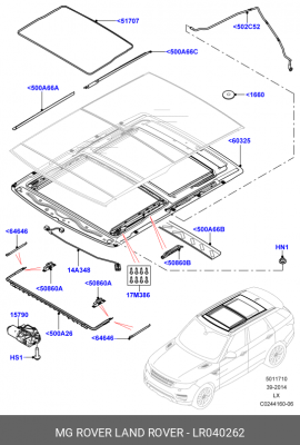 LR040262 Экран люка крышы LR040262 LAND ROVER