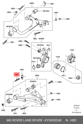 БОЛТ/BOLT KYG000240 KYG000240 LAND ROVER