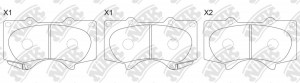 Колодки тормозные MITSUBISHI Pajero 4 (07-) TOYOTA Land Cruiser Prado (03-) пере PN1482 NIBK