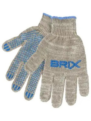 перчатки! х/б с покрытием ПВХ Точка (7 класс вязки, 4 нитки, серые)\ BRX0050006 BRIX