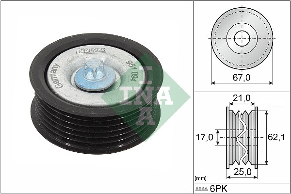 Ролик приводного ремня MERCEDES C (W204,S204),E (C207,W212,S212) обводной INA 532062910 INA