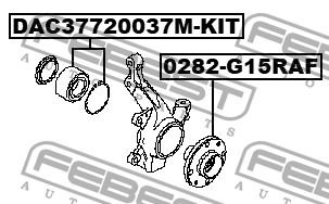 Ступица передняя RENAULT LOGAN SANDERO I 2005-2018 0282-G15RAF 0282-G15RAF FEBEST