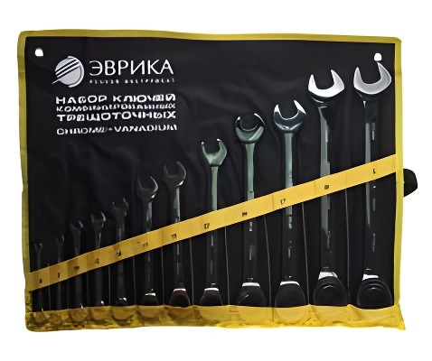 Набор ключей комбинированных 6-32мм трещоточных 12 предметов в сумке ЭВРИКА ER-20632 EVRIKA