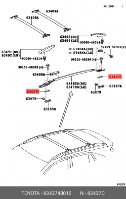 уплотнитель кузова!\ Toyota RAV4 63437-48010 TOYOTA