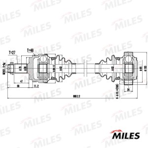 Привод в сборе правый BMW E90/E81/E87 1.8D-2.5 04- (GKN 304478) GC02024 GC02024 MILES