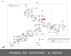 Крестовина дифференциала ведущего моста 5351873500 HYUNDAI