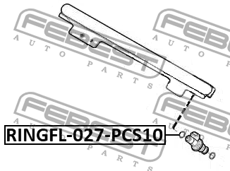 Кольцо уплотнительное форсунки впрыска топлива VOLVO S40 04-12 (компл-10шт) RING RINGFL-027-PCS10 FEBEST
