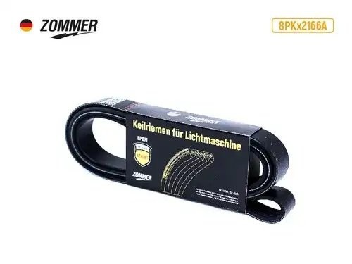Ремень 2166 (8PK) генератора дв. Cummins ISF 2.8L Евро-4 ATHLET 8PK2166A ZOMMER