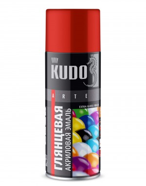 Эмаль акриловая "KUDO" красная высокоглянцевая (520 мл) (аэрозоль) (RAL 3020) KU-A3020 KUDO