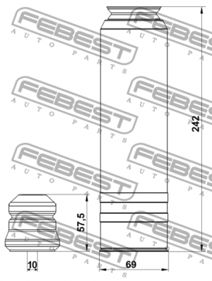 Пыльник заднего амортизатора с отбойником комплект CHEVROLET CRUZE 2011- OPSHB-A OPSHB-ASJR-KIT FEBEST