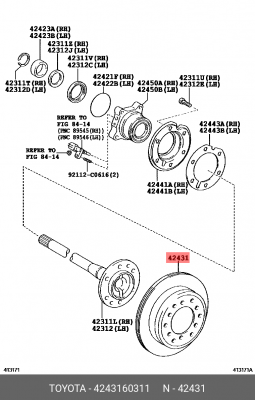 TOYOTALAND CRUISER (150)-PRADO (2009>) 42431-60311 TOYOTA