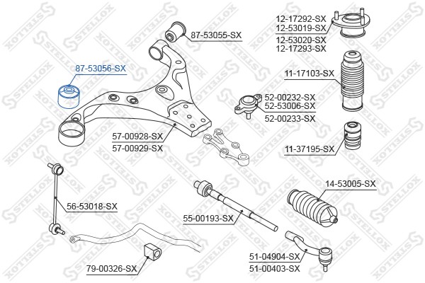 сайлентблок рычага пер.!\ KIA Sportage aII 04> 87-53056-SX STELLOX