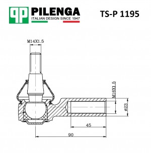 Рулевой наконечник SPRINTER, CRAFTER, с 2006 TS-P1195 TSP1195 PILENGA