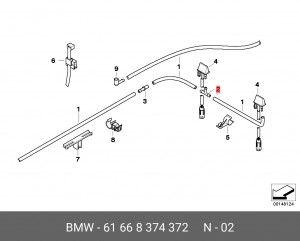 61668374372 T-образный элемент ! \BMW 1' E81, E82, E87, LCI, E88, 3' E46, E90, E 61 66 8 374 372 BMW