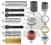 ремкомплект суппорта направляющие полный (мет.-рез.втулка короткая), три направл 081010197 ANDAC