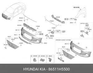 бампер!\ Hyundai, Kia 86511H5500 HYUNDAI