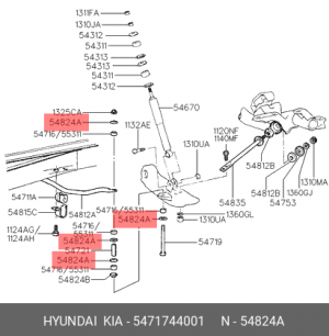 Шайба HYUNDAI Porter стойки стабилизатора OE 5471744001 HYUNDAI KIA