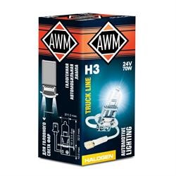 Лампа AWM галогенная H3 24V 70W (PK22S) 410300017 AWM