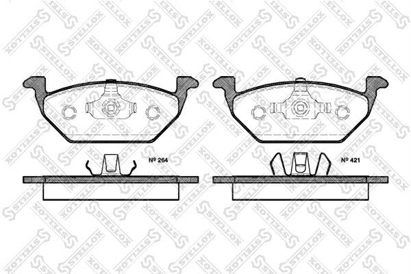 633 20 !колодки дисковые п.\ VW Golf 1.4/1.9SD 97-99, Skoda Octavia 1.4-1.9SD 96 644-020B-SX STELLOX