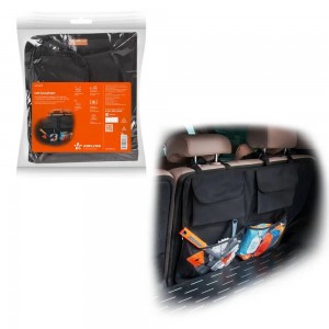 Органайзер на спинку сиденья (2/3, цельный с карманами) "AIRLINE" черный ADOS001 AIRLINE