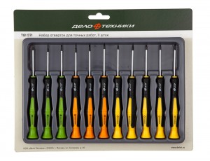 Набор отверток для точных работ 11 предметов (ложемент) /ДЕЛО ТЕХНИКИ/ 781571 DELO TEHNICI