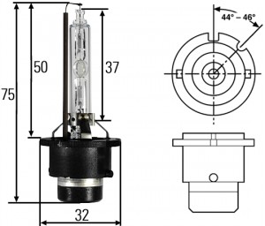 лампа! XENON (D2S) 35W P32d-2 \ 8GS007949-261 HELLA