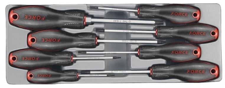 Набор отвёрток Torx (8предм.) Т8,Т10,Т15,Т20,Т25,Т27,Т30,Т40 2086 FORCE