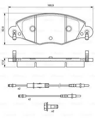 Колодки тормозные CITROEN C5 (01-) (2.0D/2.2D/3.0) передние (4шт.) BOSCH 0 986 424 581 BOSCH
