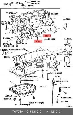 Кольцо уплотнительное 12151-31010 12151-31010 TOYOTA