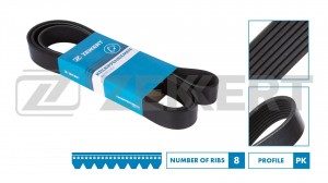 Ремень поликлиновой MB Vario (B667 668 670) 96- KR-8PK1143 ZEKKERT