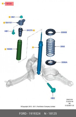 Амортизатор FORD Focus 2 задний комплект (2шт.) OE 1919324 FORD